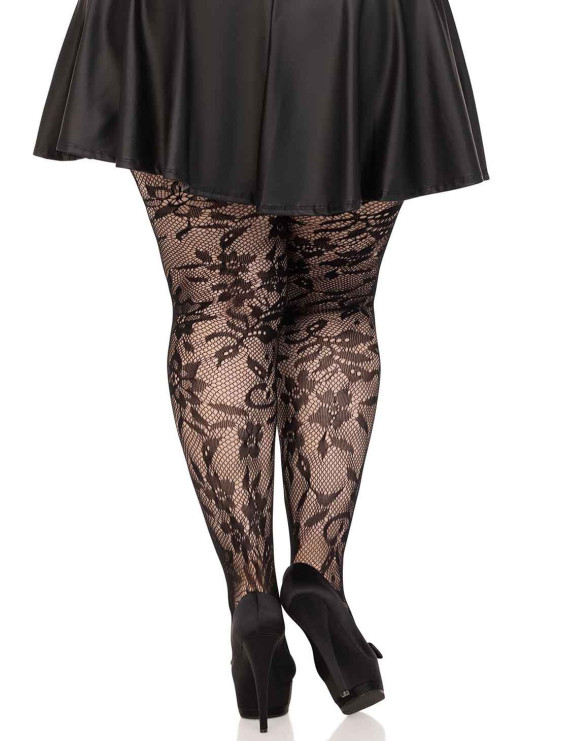 Collant Résille Floral grande taille Leg Avenue