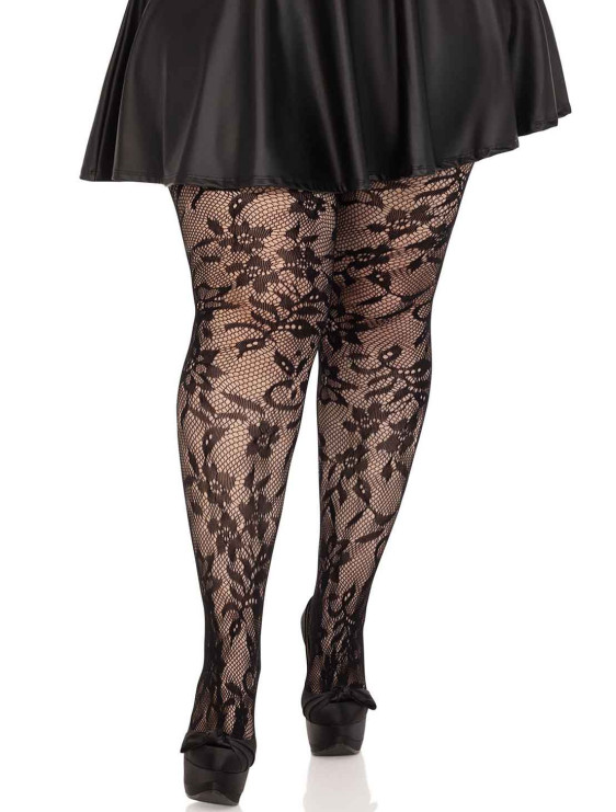 Collant Résille Floral grande taille Leg Avenue