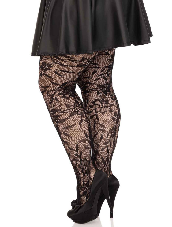 Collant Résille Floral grande taille Leg Avenue