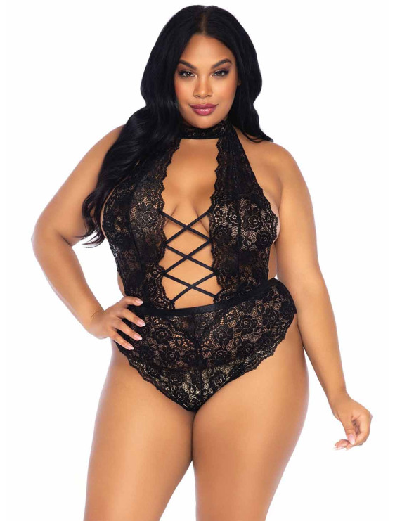 Body dentelle Leg Avenue grande taille Noir