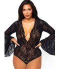 Body deep V Manches longues grande taille