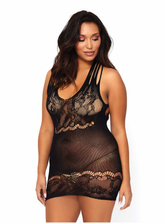 Nuisette opaque floral grande taille