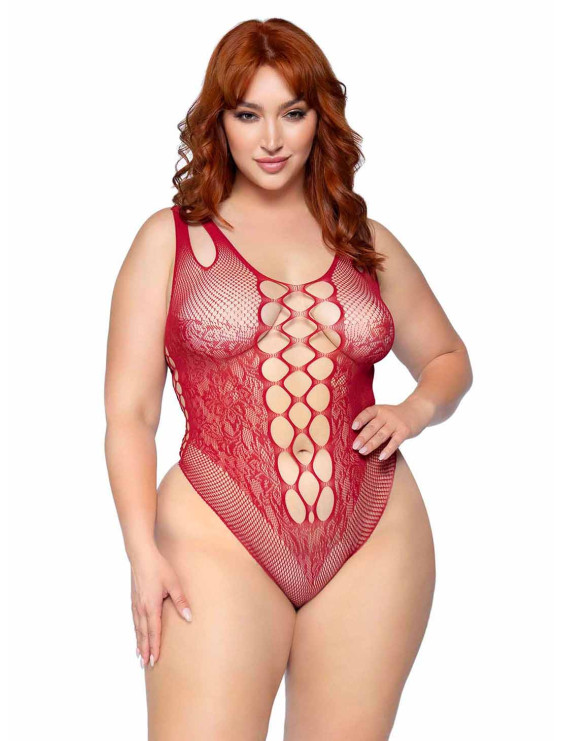 Body résille filet grande taille leg avenue rouge