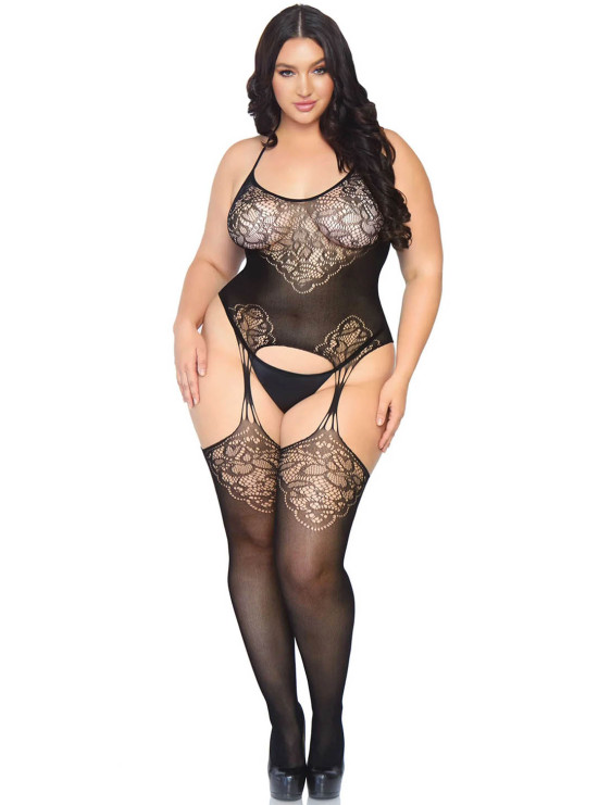 Body collant Résille Effet PJ grande taille